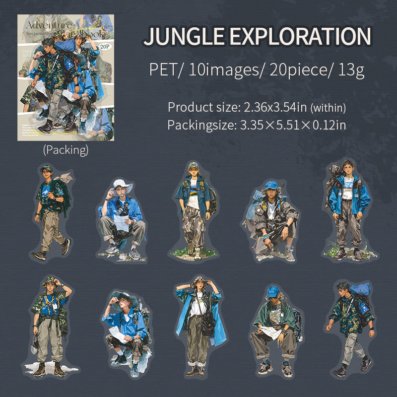 20pcs adventure boys PET-sticker pack (S25080303)