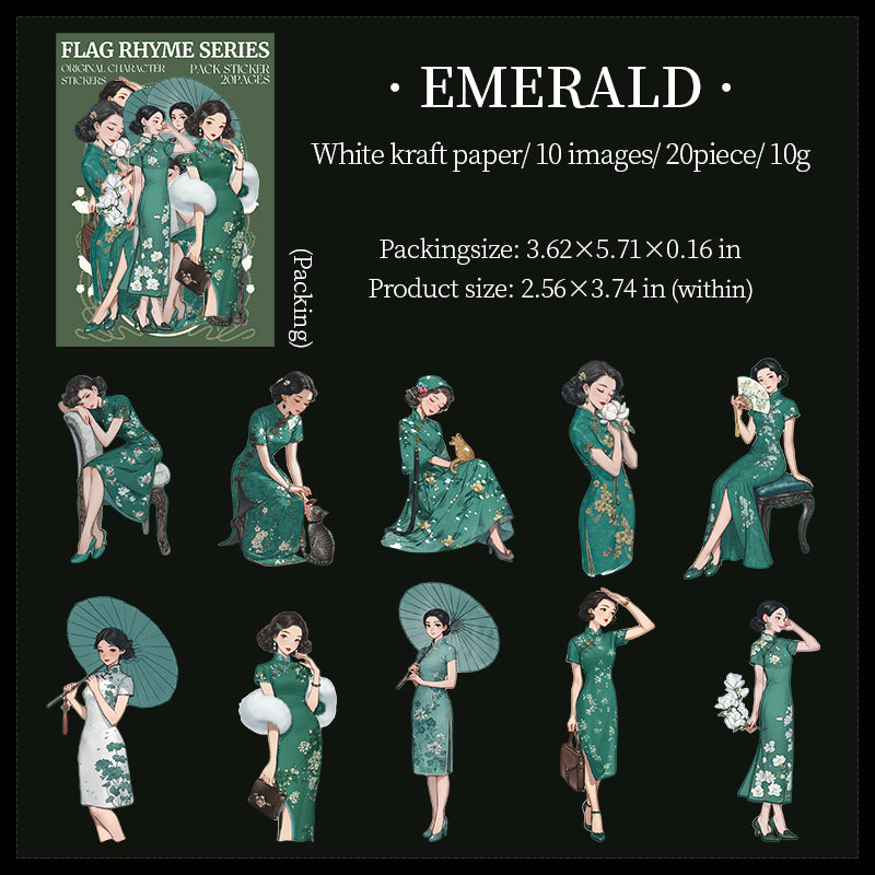 20pcs vintage beauty sticker pack (S25081803)