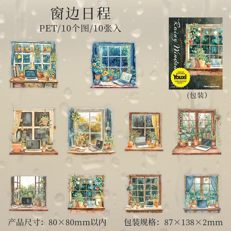 10pcs rainy window PET-sticker pack (S25070403)