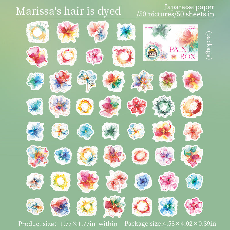 50pcs paint color sticker pack(S25071503)