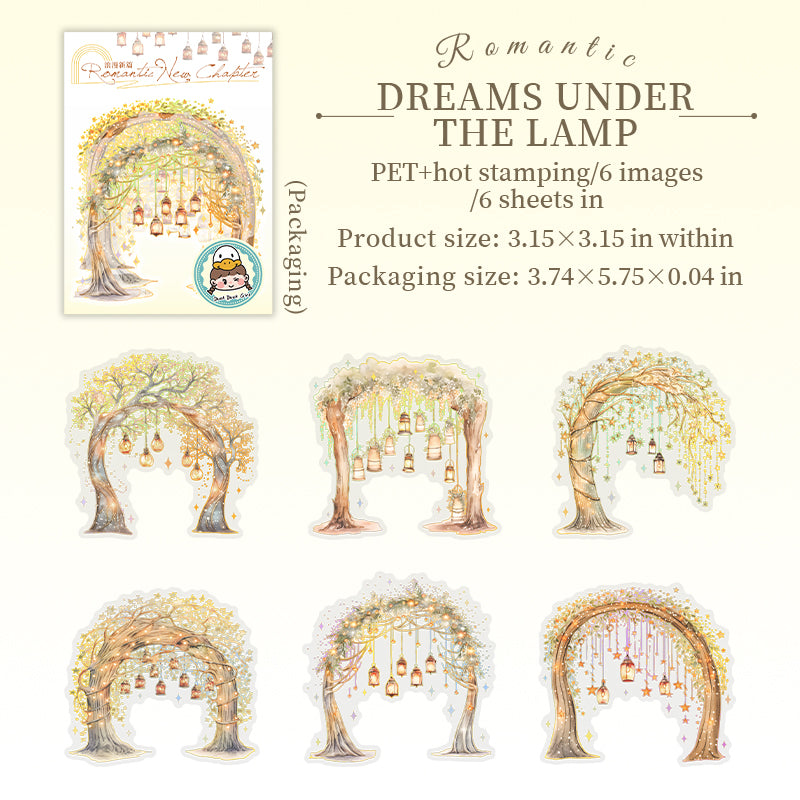 6pcs light flower gate PET-sticker pack (S25072903)