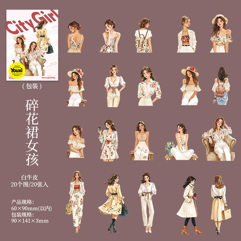 20pcs fashion girl sticker pack (S25071803)
