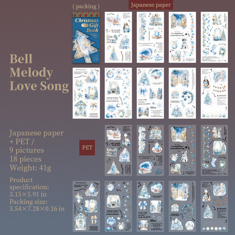 18sheets Christmas pre-cut sticker book (TZB25072003)