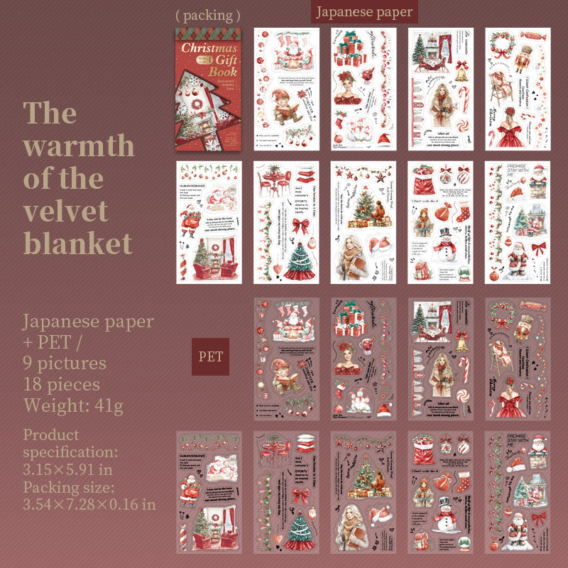 18sheets Christmas pre-cut sticker book (TZB25072003)