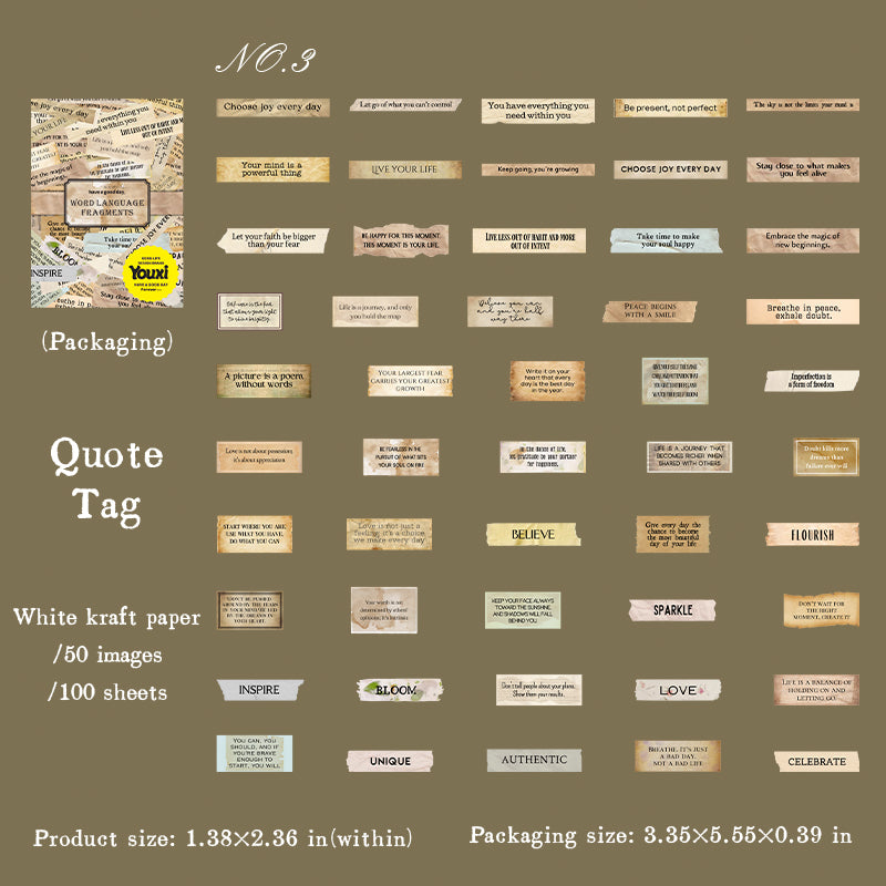 100pcs words sticker pack (S25081203)