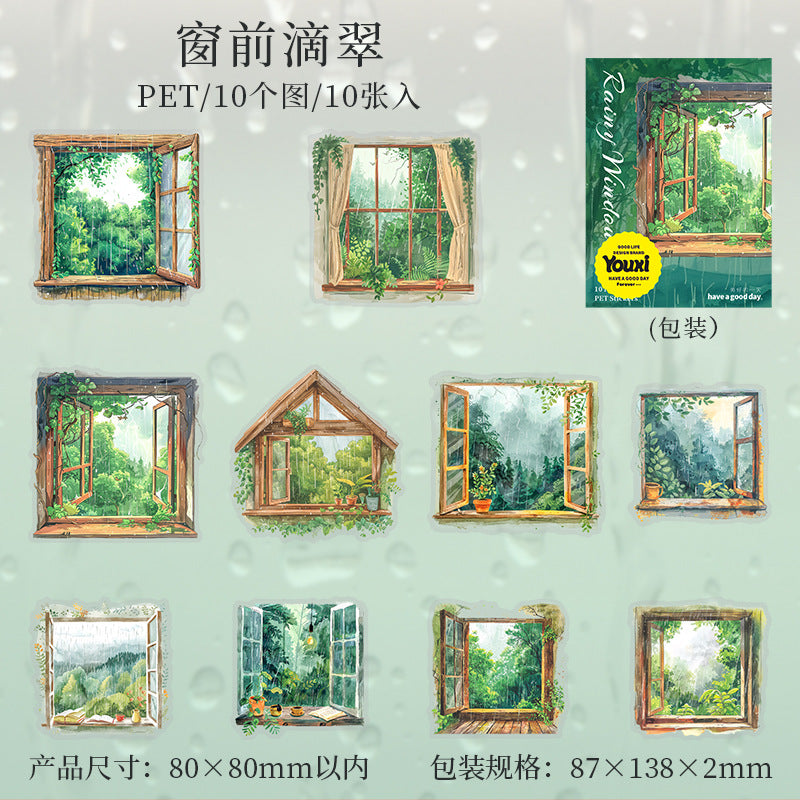 10pcs rainy window PET-sticker pack (S25070403)