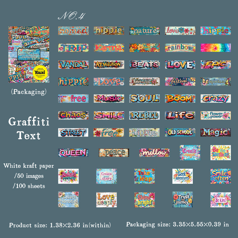 100pcs words sticker pack (S25081203)