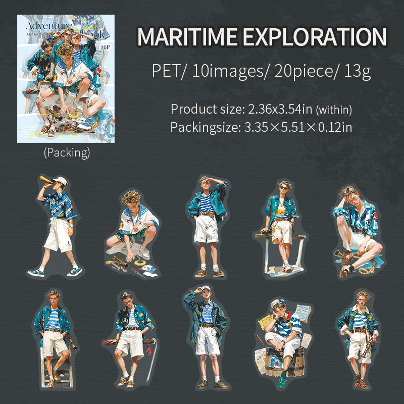 20pcs adventure boys PET-sticker pack (S25080303)