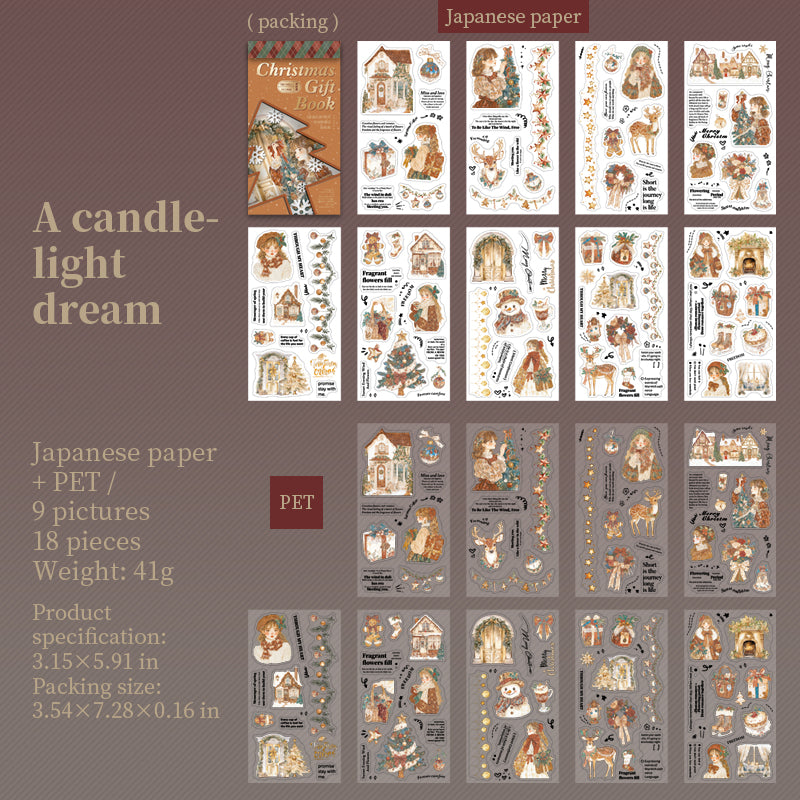 18sheets Christmas pre-cut sticker book (TZB25072003)