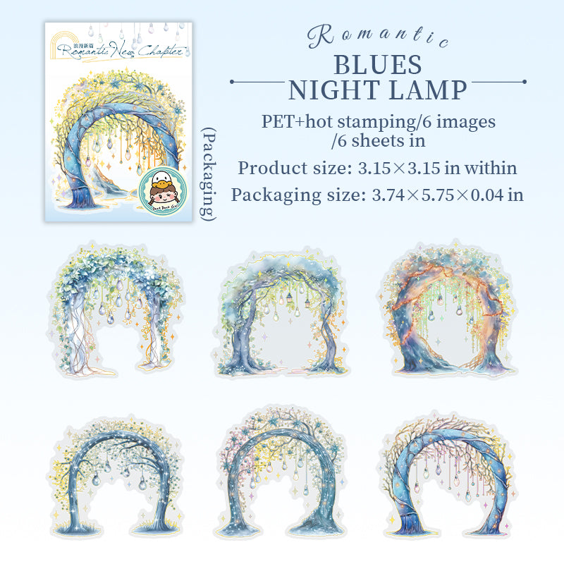 6pcs light flower gate PET-sticker pack (S25072903)