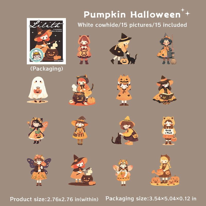 15pcs cute witches sticker pack (S25080603)