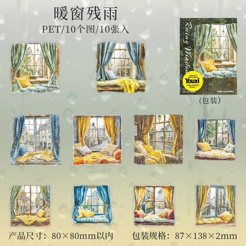 10pcs rainy window PET-sticker pack (S25070403)