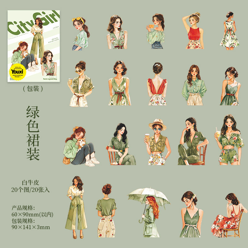 20pcs fashion girl sticker pack (S25071803)
