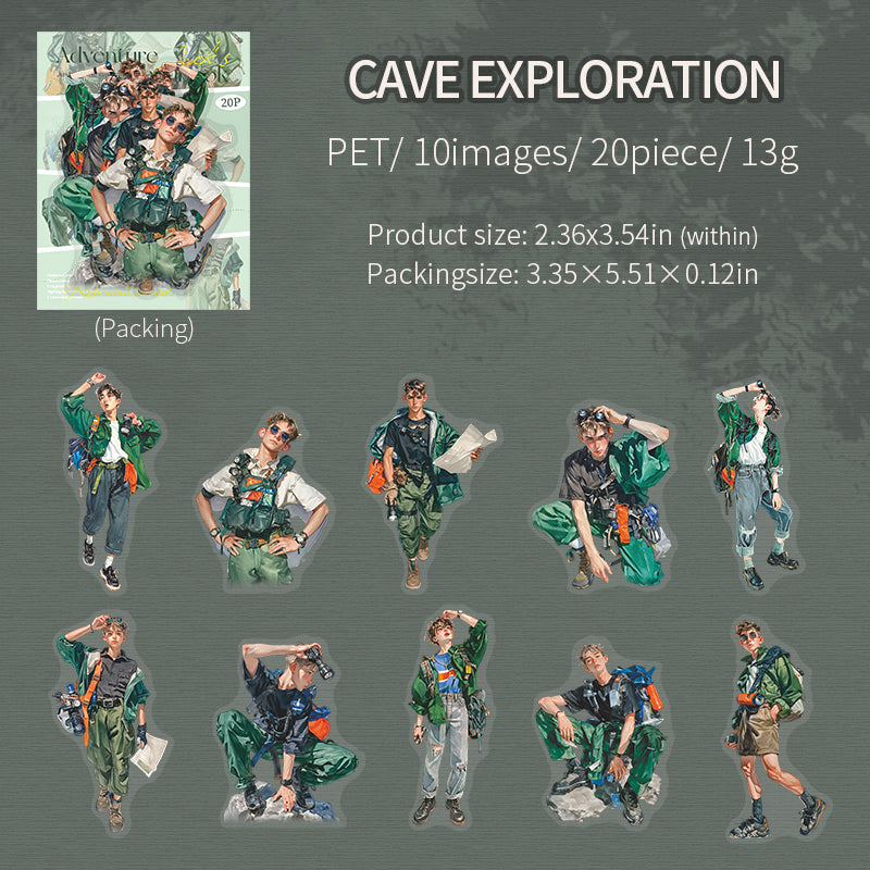 20pcs adventure boys PET-sticker pack (S25080303)