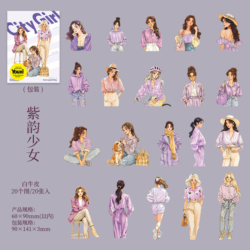 20pcs fashion girl sticker pack (S25071803)