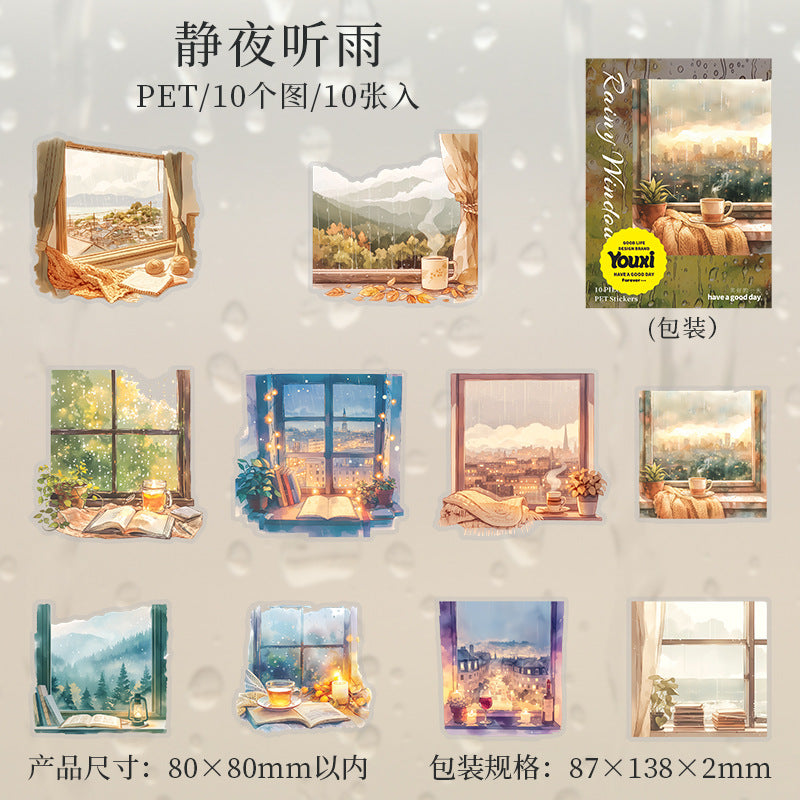 10pcs rainy window PET-sticker pack (S25070403)