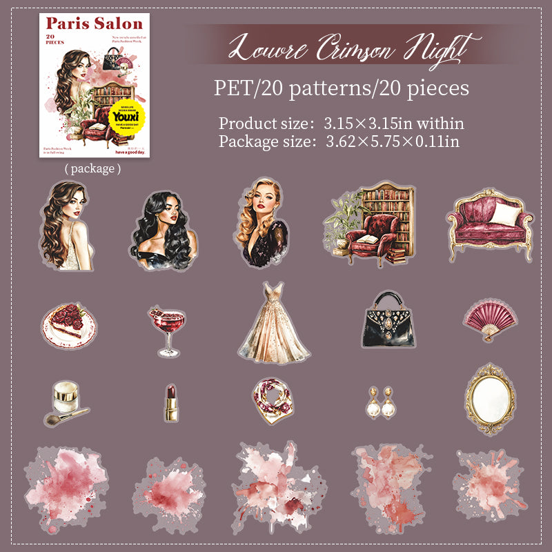20pcs paris fashion PET sticker pack(S25072203)