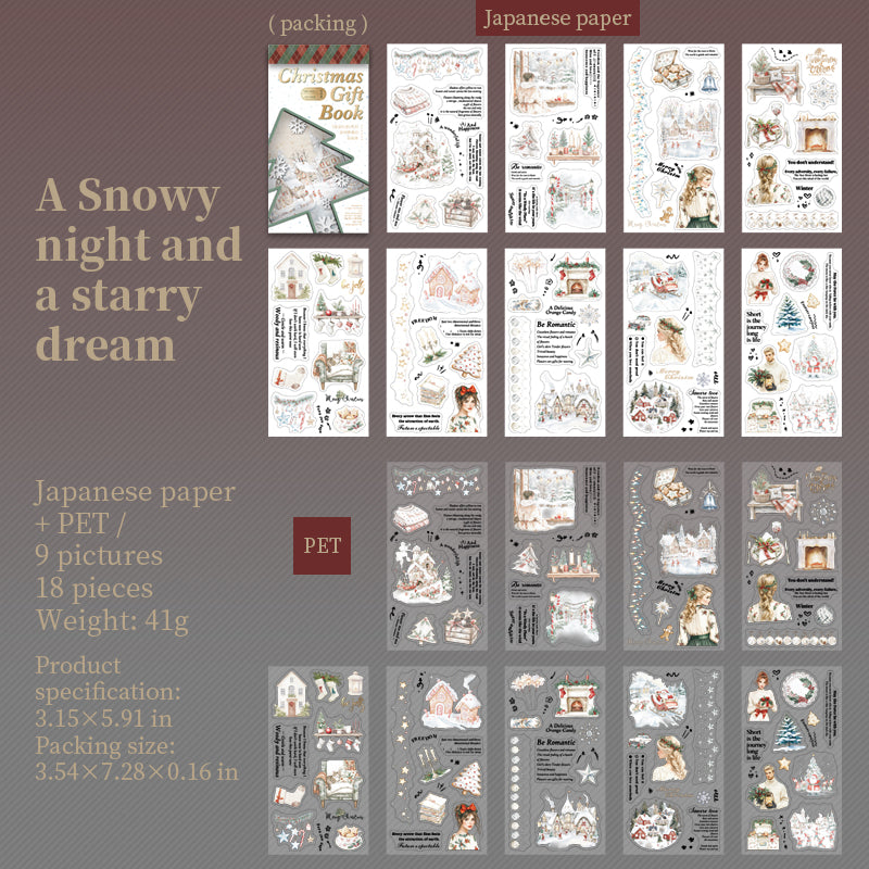 18sheets Christmas pre-cut sticker book (TZB25072003)