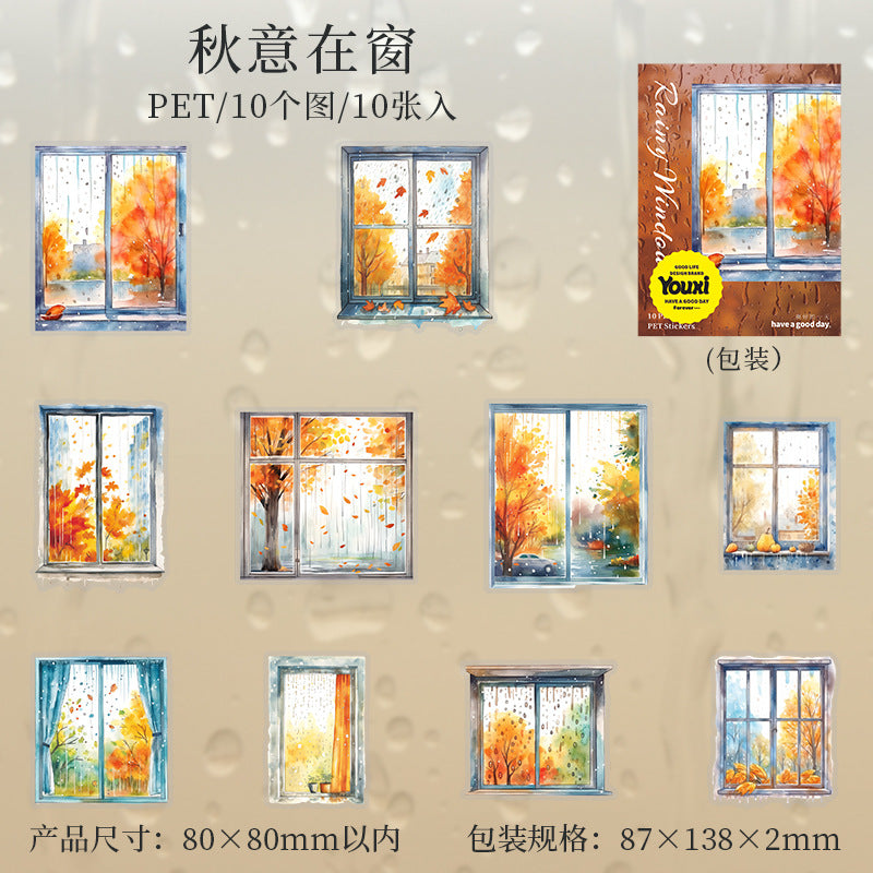10pcs rainy window PET-sticker pack (S25070403)