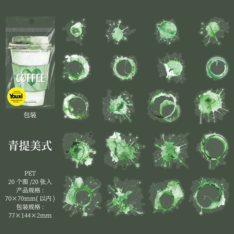 20pcs coffee sticker pack (S25071003)