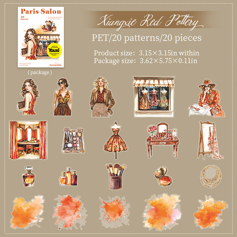 20pcs paris fashion PET sticker pack(S25072203)