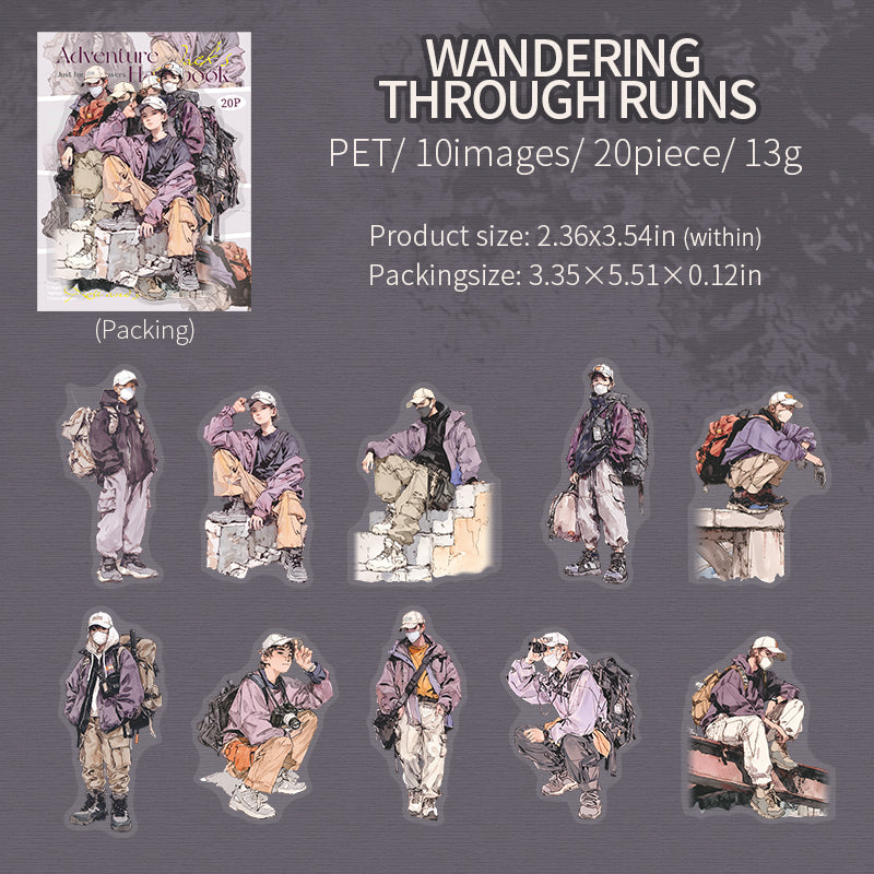 20pcs adventure boys PET-sticker pack (S25080303)