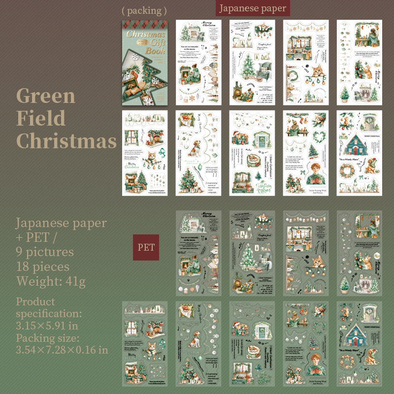 18sheets Christmas pre-cut sticker book (TZB25072003)