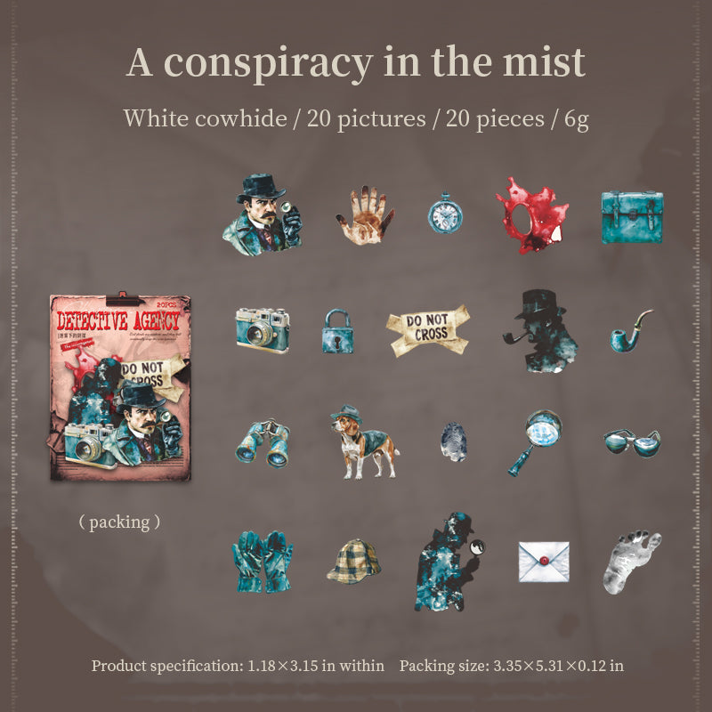 20pcs detective agency sticker pack (S25082504)