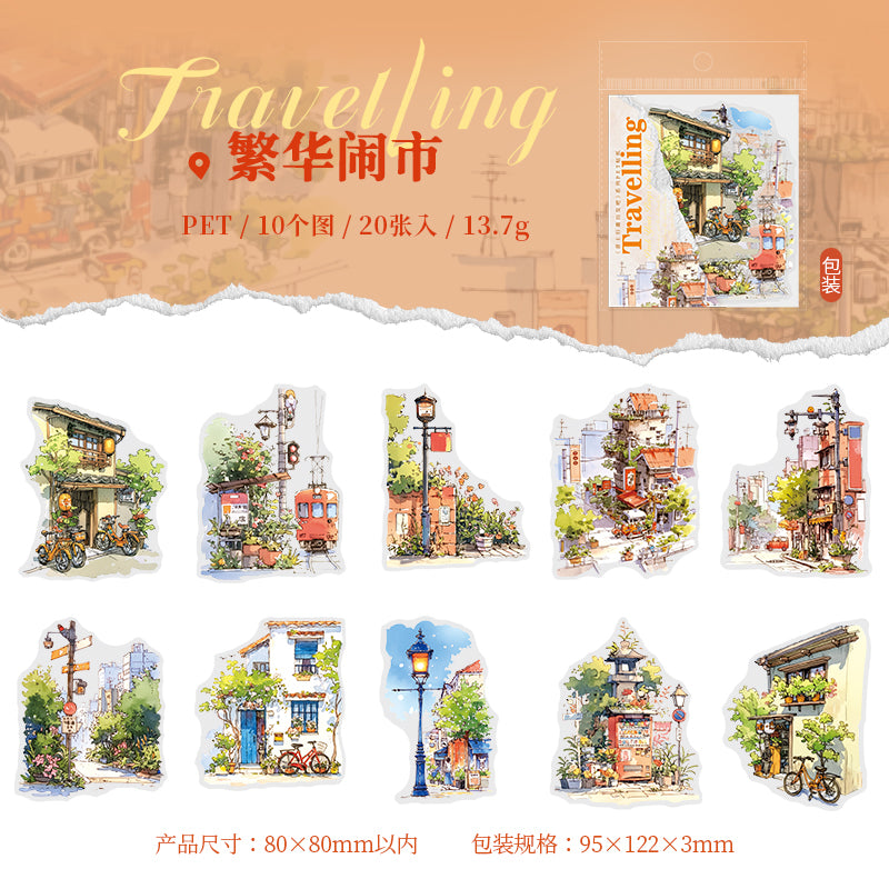 20pcs traveling sticker pack (S25071204)
