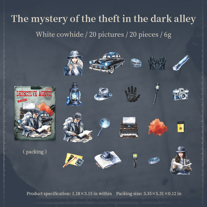 20pcs detective agency sticker pack (S25082504)