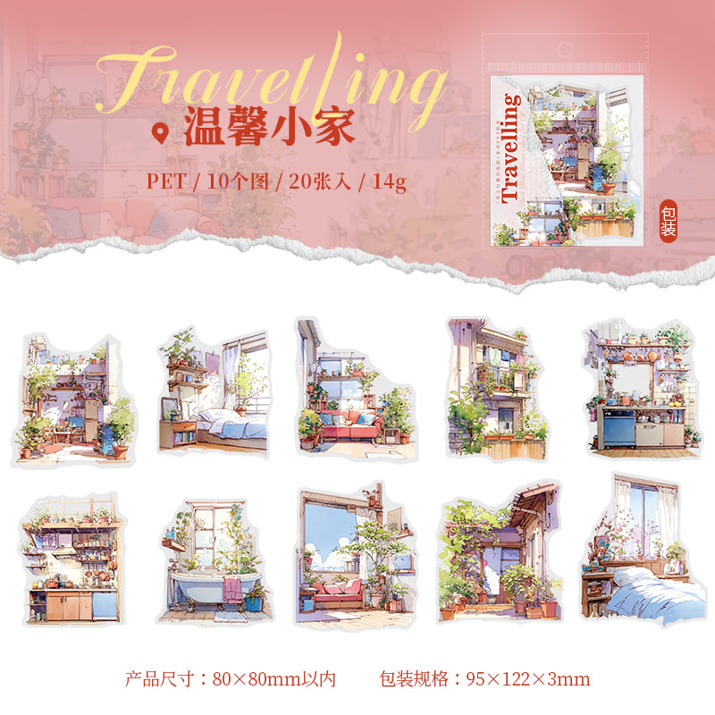 20pcs traveling sticker pack (S25071204)