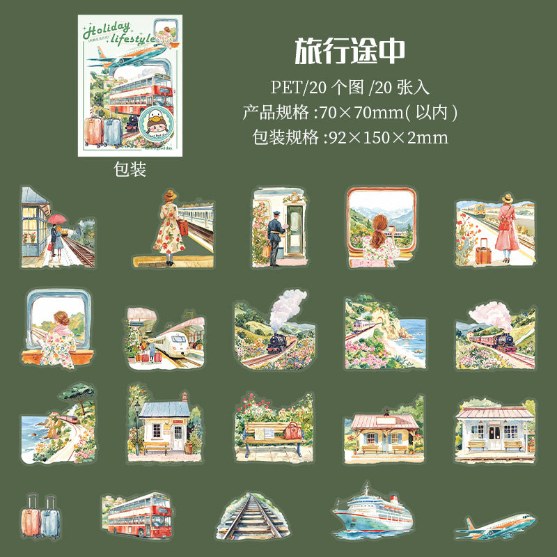 20pcs holiday style sticker pack (S25070405)