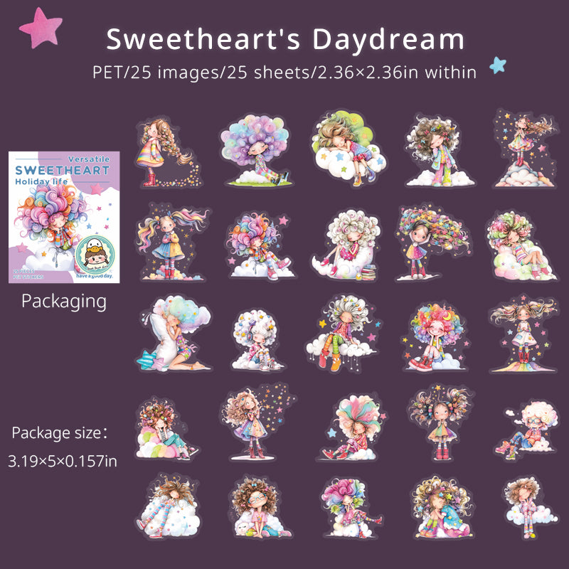 25pcs cute sweetheart daydream PET-sticker pack (S25072205)