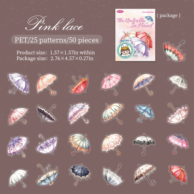 50pcs rainy umbrella PET-sticker pack (S25072905)