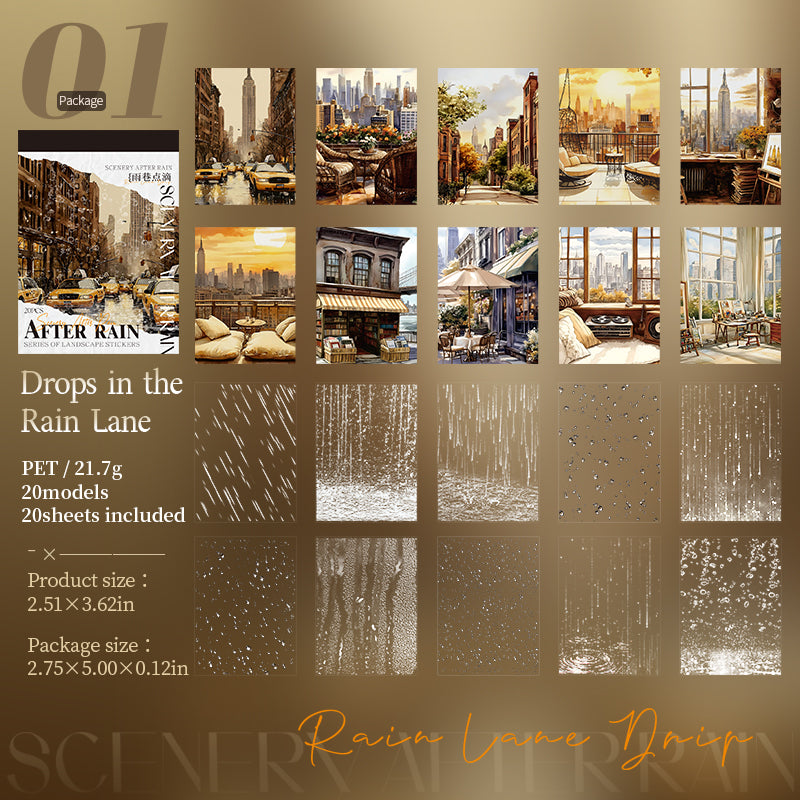 20pcs after rain PET-sticker book (TZB25072805)