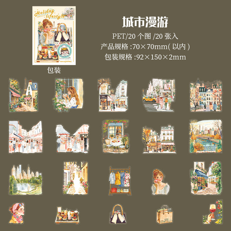 20pcs holiday style sticker pack (S25070405)