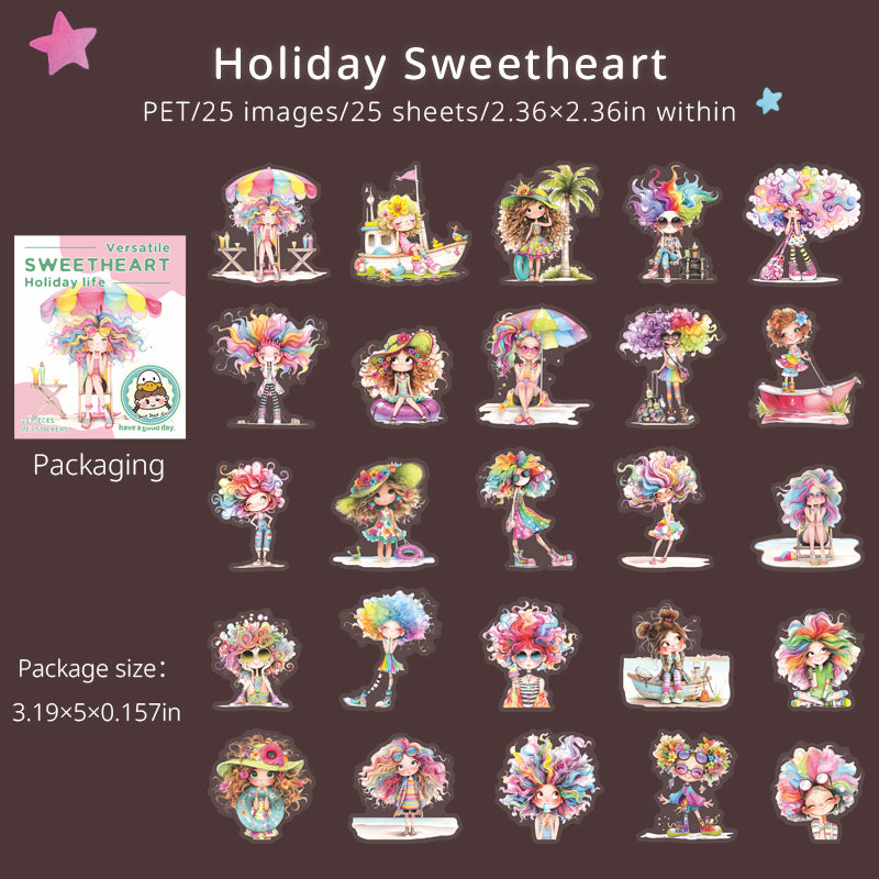 25pcs cute sweetheart daydream PET-sticker pack (S25072205)