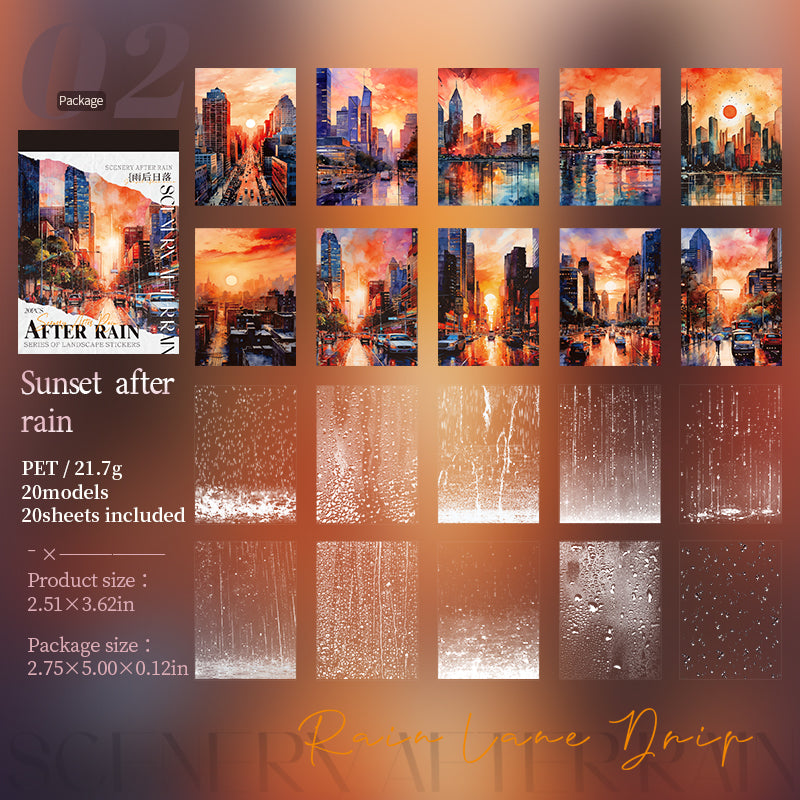 20pcs after rain PET-sticker book (TZB25072805)