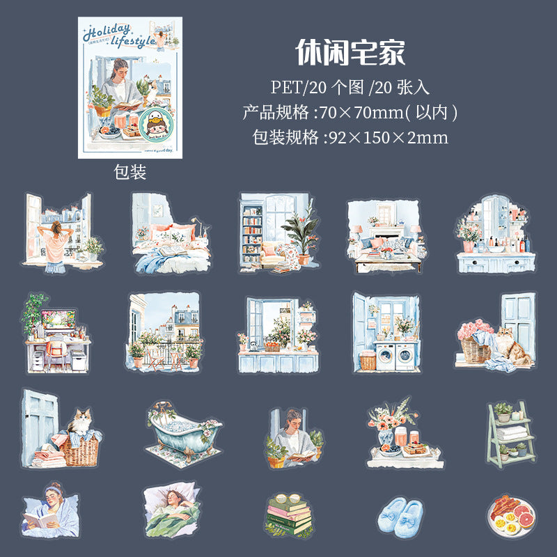 20pcs holiday style sticker pack (S25070405)