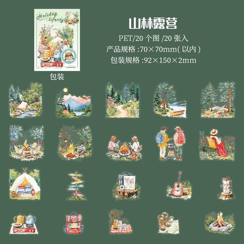 20pcs holiday style sticker pack (S25070405)