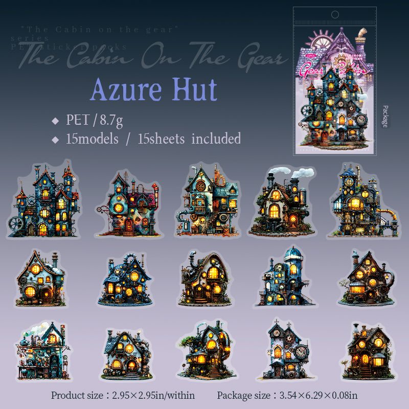 15pcs steampunk Gear cabin sticker pack (S25080305)