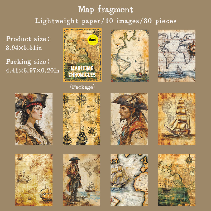 30pcs maritime paper pack (P25080605)