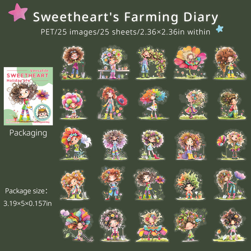 25pcs cute sweetheart daydream PET-sticker pack (S25072205)