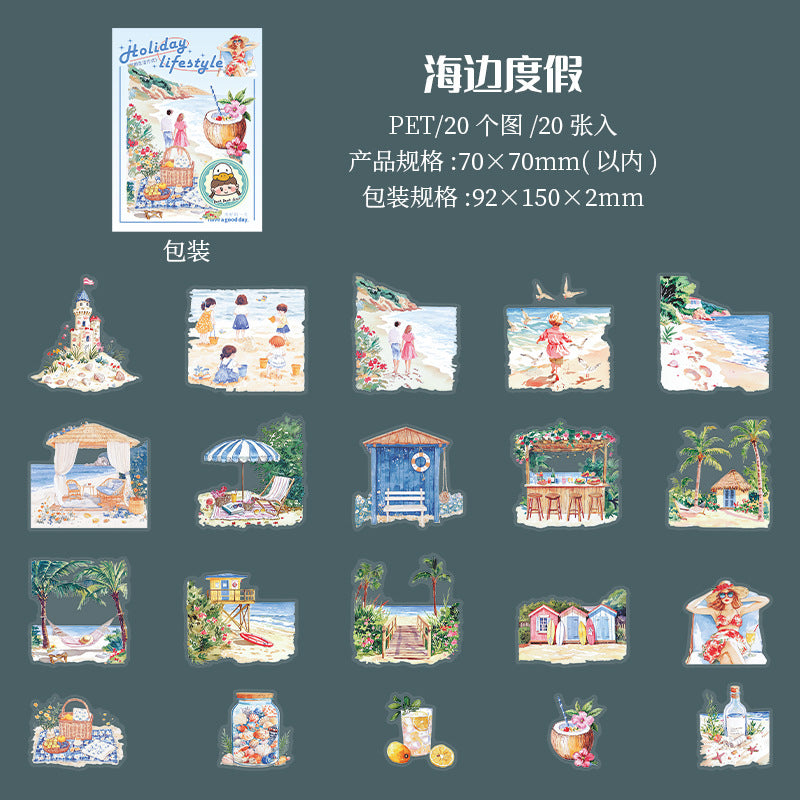 20pcs holiday style sticker pack (S25070405)