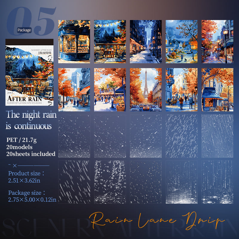 20pcs after rain PET-sticker book (TZB25072805)