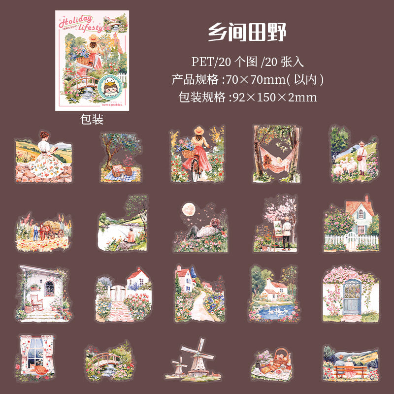 20pcs holiday style sticker pack (S25070405)