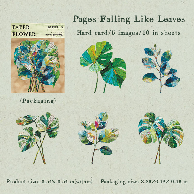 10pcs paper flower sticky card pack (S25082706)