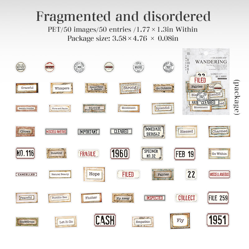 50pcs vintage sticker pack (S25090406)