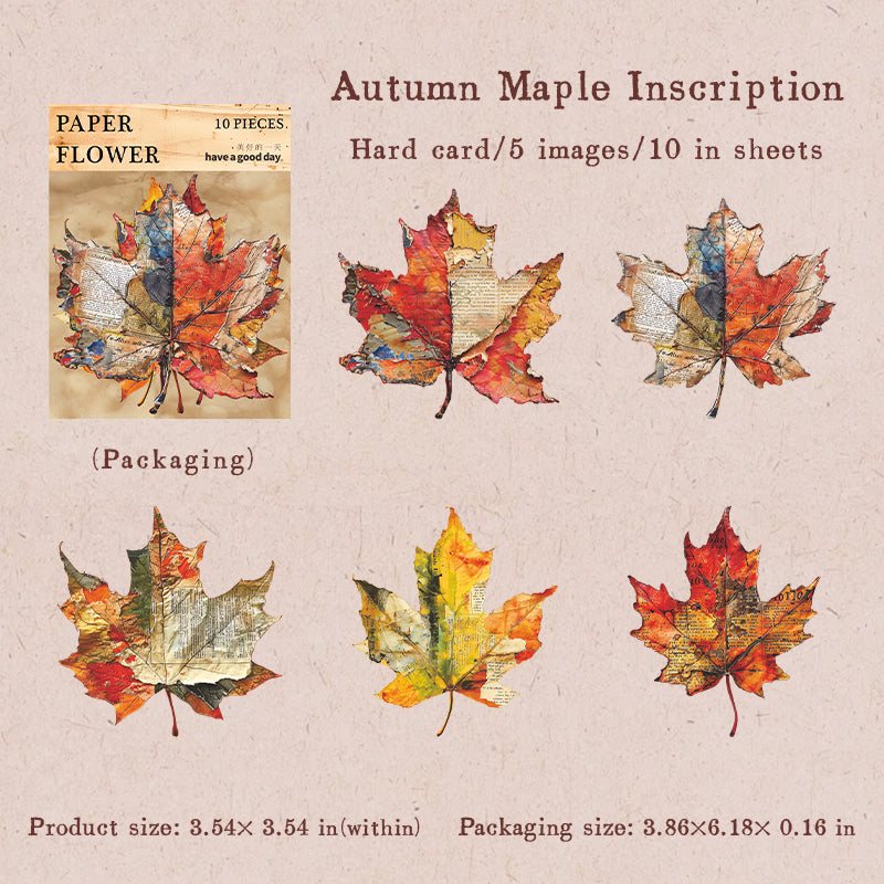 10pcs paper flower sticky card pack (S25082706)