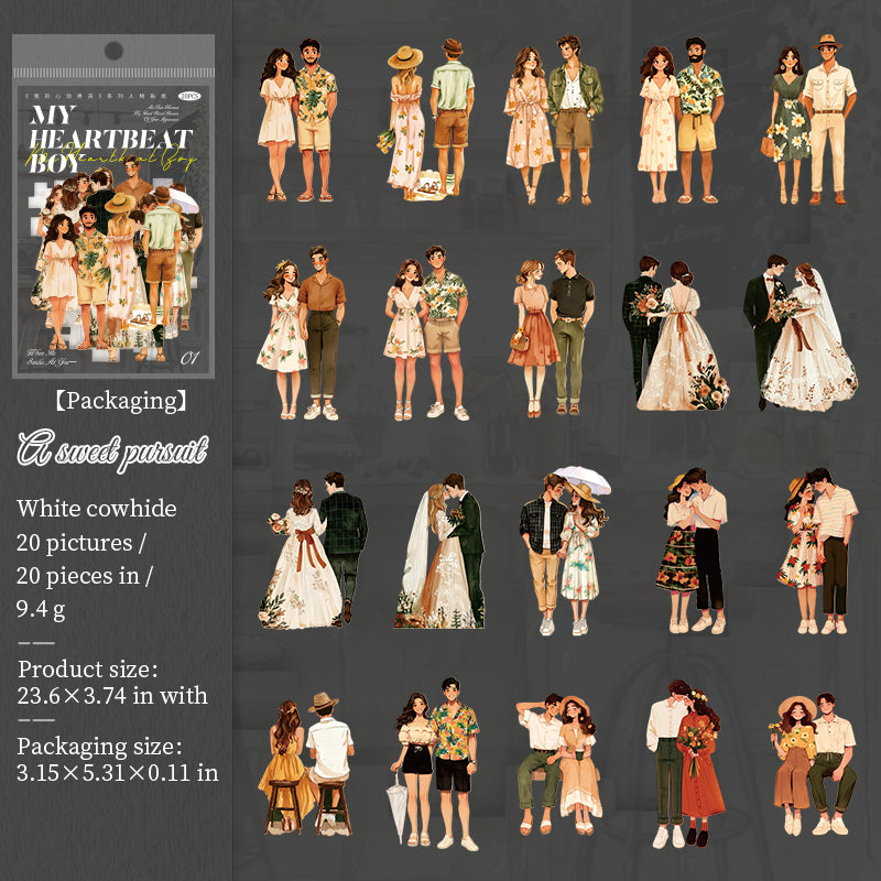 20pcs heartbeat boy sticker pack (S25080307)